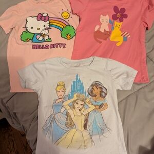 Disney Princess and Hello Kitty Short Sleeve Tees - Pink, Blue, White